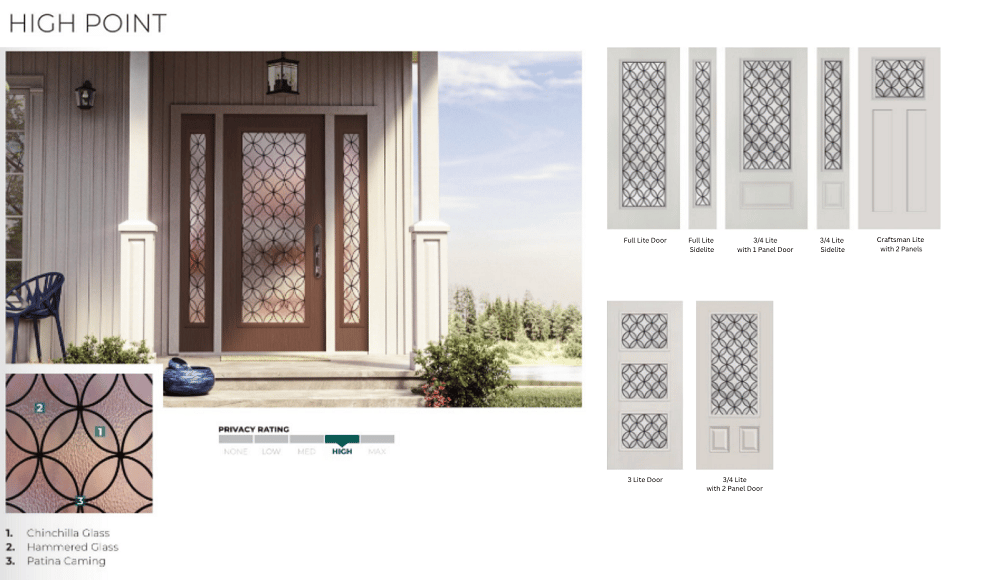 High Point Glass Exterior Impact Entry Doors Options (Plastpro)