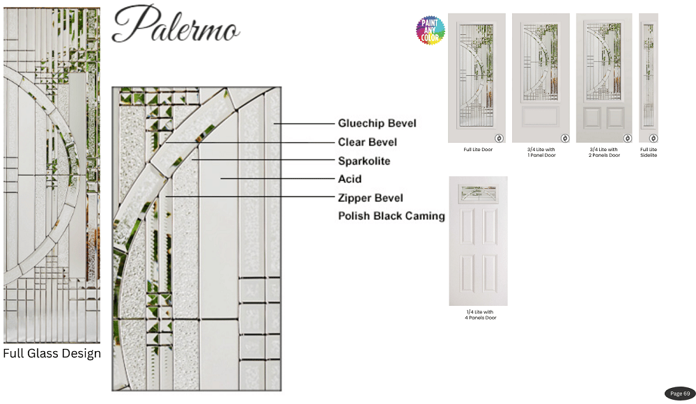 Palermo Glass Insert Exterior Impact Entry Doors Options